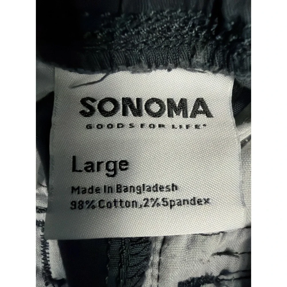 Sonoma Cargo Pants Kids Large Gray Excellent Elastic Waist Cotton Blend Stretch